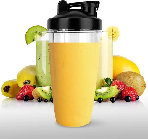 Miniatura 3 de NutriChef Vaso de mezcla grande de 24 onzas – Piezas de repuesto Contenedor de mezcla Tritan transparente con tapa para sorber y sellar, funciona