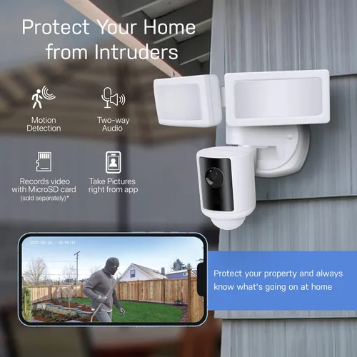 Miniatura 9 de Feit Electric SEC3000/CAM/WIFI Cámara de seguridad LED inteligente para exteriores con sensor de movimiento, audio bidireccional, reflector de 39