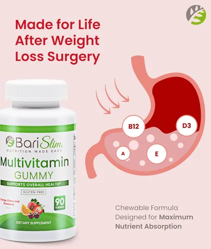 Miniatura 5 de BariSlim Gomitas multivitamínicas masticables bariátricas, vitaminas gomosas especialmente formuladas para pacientes después de una cirugía