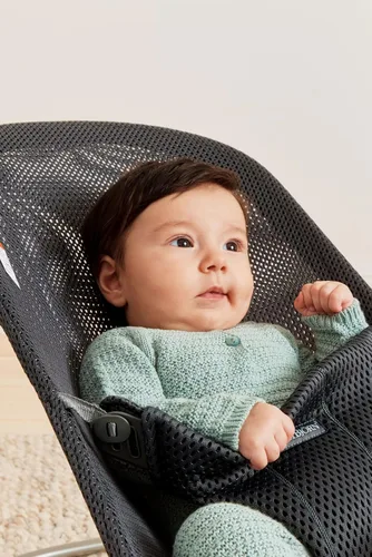 Miniatura 5 de BabyBjörn Bouncer Bliss Silla de rebote para bebé, Malla, Antracita Gris Beige