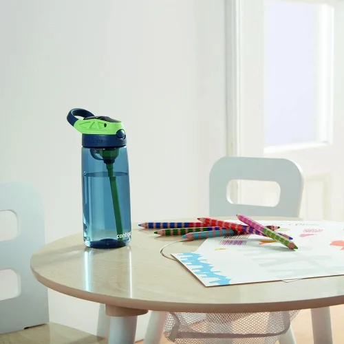 Miniatura 2 de Contigo Botella de agua con pajita para niños con tapa AUTOSPOUT de 20 onzas, arándano Azul (Arándano)