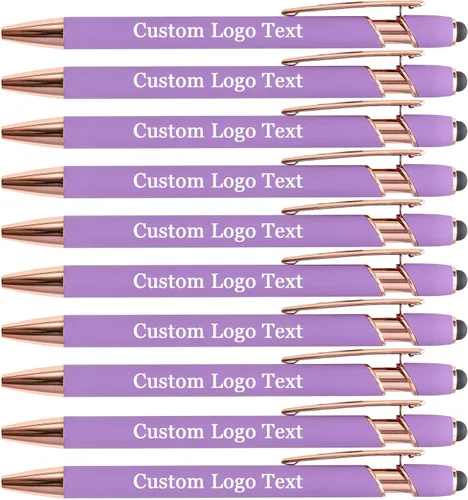 Miniatura 17 de Bolígrafos grabados personalizados a granel, personalizados con nombre/logotipo, tinta negra o azul, escritura suave para oficina, negocios, Negro