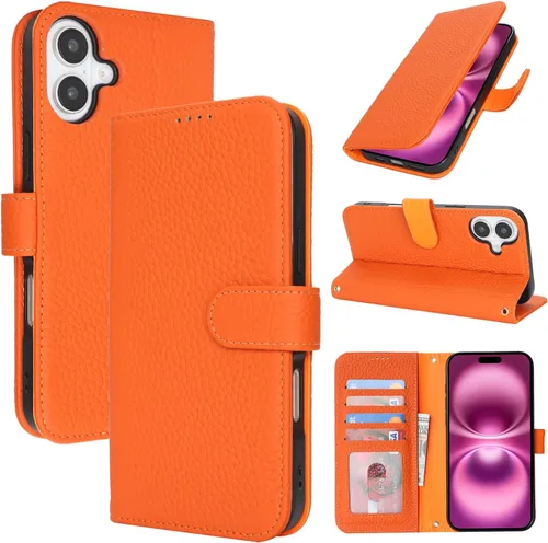 Miniatura 60 de Zouzt Funda para iPhone 11 de 6.1 pulgadas de piel auténtica con 4 ranuras para tarjetas, tarjetero con bloqueo RFID, tapa magnética, función atril
