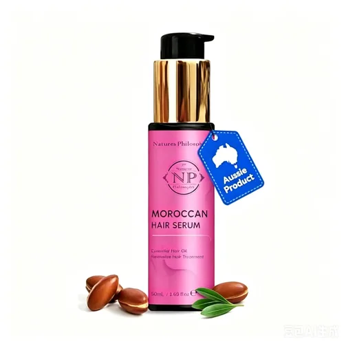 NP NATURES PHILOSOPHY Aceite de Argán Marroquí – Suero orgánico para el cabello, Anti-Frizz, repara el cabello dañado, añade brillo para todo tipo