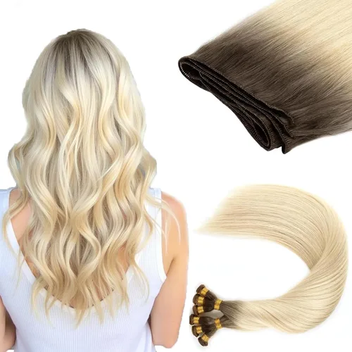 Miniatura 15 de ABH AMAZINGBEAUTY HAIR Extensiones de cabello humano Remy real para coser, atadas a mano, color negro azabache de 18 pulgadas, para mujer, 1.76 onzas
