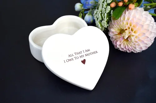 Miniatura 6 de Regalo para mamá de Susabella - Regalo de boda para madre de la novia o madre del novio, caja de cerámica para recuerdos en forma de corazón o caja