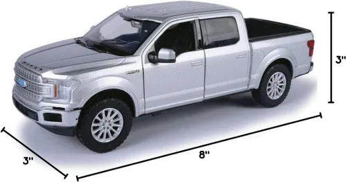 Miniatura 8 de Motormax 79364 2019 Ford F-150 Toy Car Crew Cab Pickup Truck Metallic Silver 1:27 Escala Diecast Modelo Car