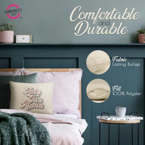 Miniatura 4 de Sorority Shop Delta Delta Almohada Delta – Diseño retro, almohada lumbar de 12 x 16 pulgadas