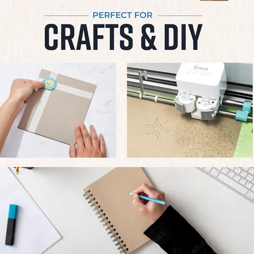 Miniatura 5 de Hojas de aglomerado de 8.5 x 11 pulgadas, 100 hojas de cartón kraft de 22 puntos para manualidades, proyectos de bricolaje y embalaje, alternativa
