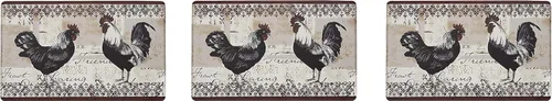 Achim Home Furnishings Alfombrilla antifatiga, 18 x 30 pulgadas, gallo, multicolor (paquete de 3)