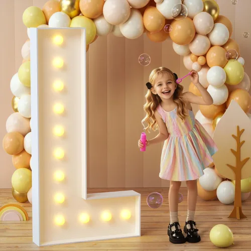 Miniatura 71 de imprsv Letras de marquesina iluminadas, letras de mosaico de 1.2 m con luz para decoración de baby shower, graduación, gran J para decoraciones