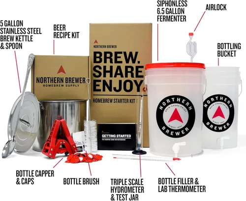Miniatura 3 de Northern Brewer - Preparar. Compartir. Disfruta. Juego de iniciación HomeBrewing, equipo y receta para lotes de 5 galones