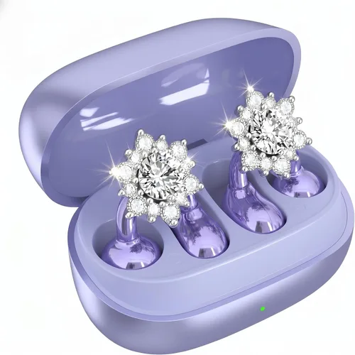 Miniatura 11 de Auriculares con clip, auriculares de oreja abierta, auriculares inalámbricos Bluetooth con clip, auriculares para mujeres, aretes de joyería