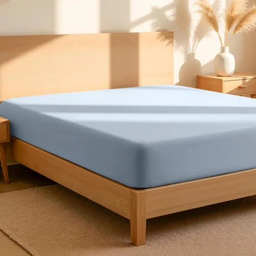 Miniatura 16 de Bare Home Sábana bajera ajustable 100 % algodón orgánico tamaño Queen, tejido de percal crujiente, ligera y transpirable, sábana bajera de bolsillo