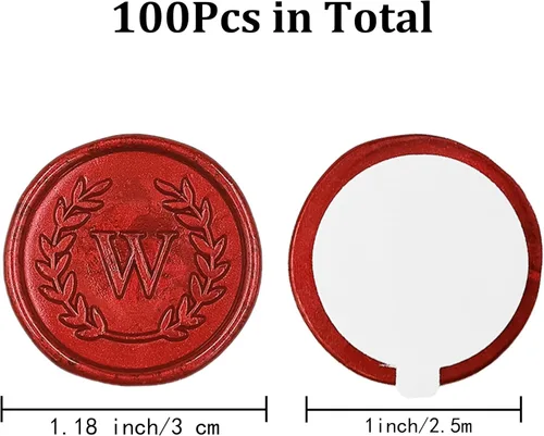 Miniatura 2 de 100 calcomanías adhesivas de cera con letra W, hechas a mano, sin necesidad de sellar, rasgar y usar calcomanías de cera para invitaciones de boda