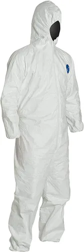 Miniatura 2 de Tyvek Traje desechable de Dupont con muñecas elásticas, tobillos y capucha (3XL) Blanco