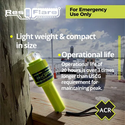 Miniatura 4 de ACR ResQFlare Señal de emergencia electrónica E-Flare y bandera, reemplazo aprobado por USCG para bengalas pirotécnicas - ACR 3966