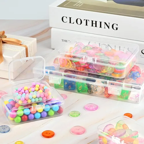 Miniatura 7 de Mauproy Paquete de 24 recipientes de almacenamiento de plástico pequeños de tamaños mixtos, mini cajas organizadoras rectangulares para artículos