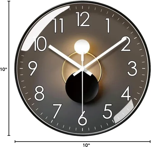 Miniatura 6 de GRFIT Reloj de pared decorativo de 9.8 in/11.8 in/13.8 in, moderno reloj de pared circular de moda para decoración de interiores, reloj digital