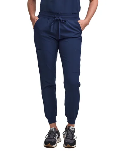 Miniatura 4 de Green Town Conjunto de ropa quirúrgica para mujer, pantalón deportivo y parte superior con cuello en V, 5 bolsillos, cintura de yoga, uniforme