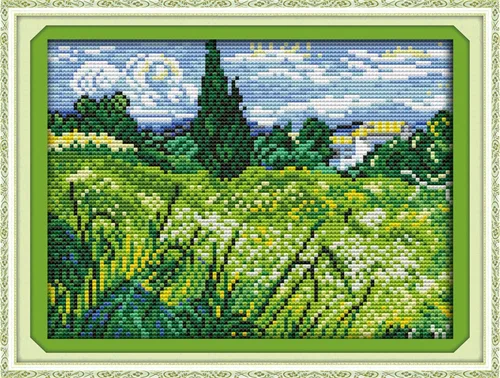Miniatura 6 de YEESAM ART Van Gogh - Kits de punto de cruz para adultos, principiantes, cafetería, 11 unidades, estampado de bricolaje, kit de iniciación