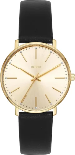 BUREI Relojes de Pulsera para Mujer, Analógicos, Minimalistas, de Cuero, Cuarzo, Impermeables