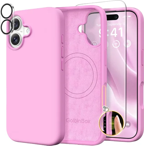 Miniatura 91 de GolbinBox Funda magnética para iPhone 17, compatible con MagSafe, cubierta de silicona integrada para control de cámara, funda de silicona líquida a