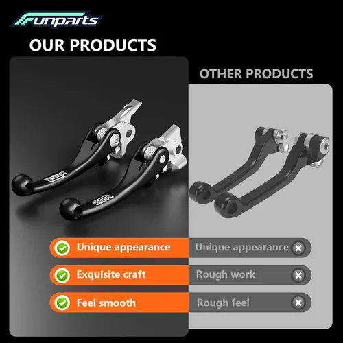 Miniatura 4 de Funparts Palanca de embrague de freno de moto de cross aleación de titanio para SX SXF SXS SXSF EXC EXCF XC XCW XCF XCFW XCRW EXCR 250 300 350 400