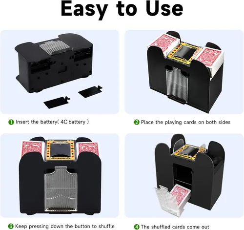 Miniatura 3 de Unniweei Automatic Card Shuffler, Battery-Operated Electric Shuffler, Casino Card Game for Poker, Home Card Game, UNO, Phase10, Texas Hold'em