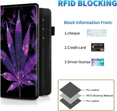 Miniatura 54 de Funda para chequera para hombres y mujeres, cartera de cuero RFID con ranuras para tarjetas de crédito, soporte de cheques duplicados personales