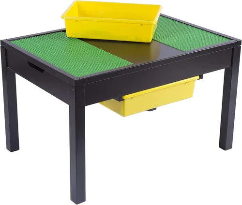 Miniatura 4 de UTEX - Mesa de actividades grande 2 en 1 para niños con almacenamiento para niños mayores, mesa de juego para niños, niñas, espresso