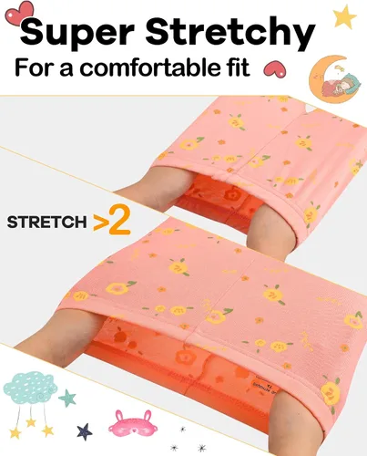 Miniatura 3 de DAUGHTER QUEEN Pijama de algodón para niñas de 4 piezas, talla 18 meses-12 años