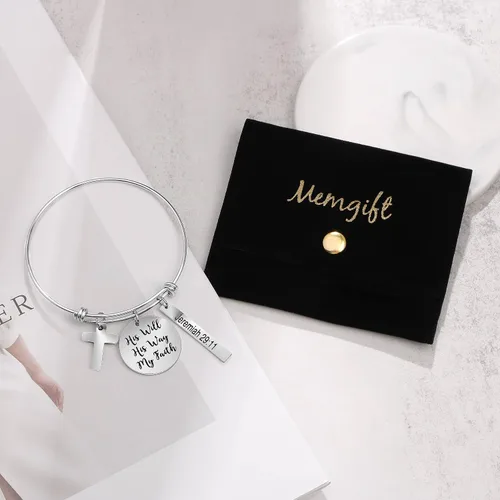 Miniatura 7 de Memgift - Brazalete inspirador para mujer cristiana, joyería, con citas bíblicas grabadas, extensible