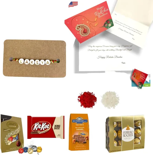 Miniatura 2 de LOVENSPIRE Nombre personalizado Rakhi para hermano Raksha Bandhan de diseñador hecho a mano hilo Rakhi para Bhaiya Nombre personalizado Rakhi