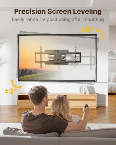Miniatura 6 de monTEK Soporte de pared para TV de movimiento completo para televisores de 43 a 95 pulgadas, premontado y hasta 150 libras, soporte de montaje de TV
