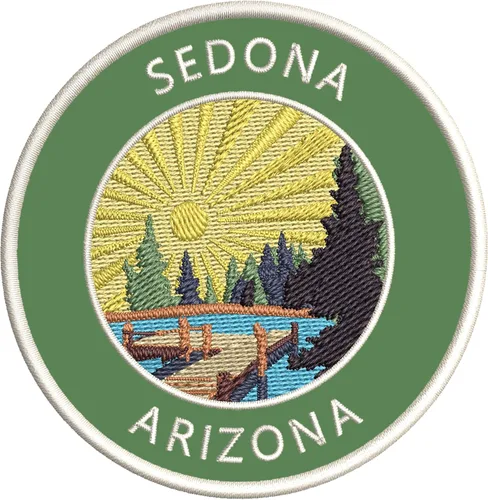 Miniatura 6 de Lake Dock - Sedona - Arizona - Bordado de 3.5 pulgadas para planchar o coser, parches decorativos para vacaciones, aventura, tema novedoso