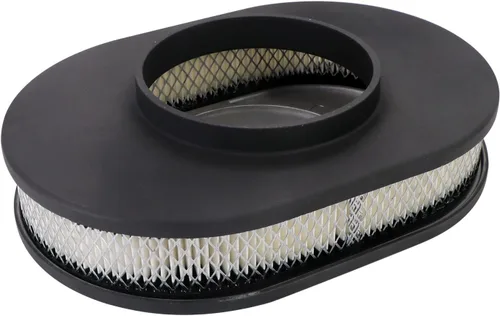 Miniatura 8 de Conjunto universal de filtro de aire ovalado de aluminio pulido de 12 pulgadas, color negro, totalmente aletado, se adapta a carburadores de cuello