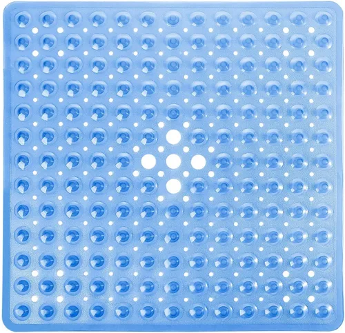 Miniatura 7 de Yimobra Tapete para ducha antideslizante, 21 x 21 pulgadas, tapete cuadrado suave para ducha con ventosas y agujeros de drenaje, tapetes para baño