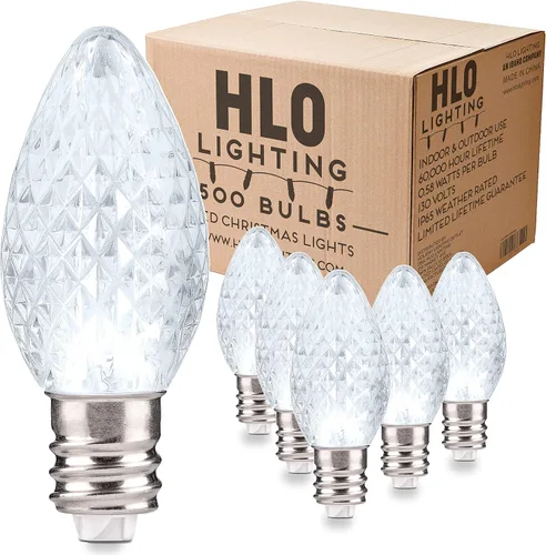 Miniatura 11 de Repuesto de focos de luz navideñas Holiday Lighting Outlet de ledes C7, grado comercial, 3 diodos (ledes) en cada foco, se adapta a los conectores
