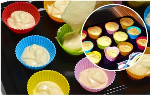 Miniatura 5 de Paquete de 24 tazas reutilizables de silicona para hornear cupcakes, tazas de 2.75 pulgadas y forros antiadherentes para muffins para fiestas
