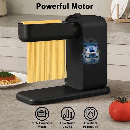 Miniatura 4 de Máquina eléctrica para hacer pasta, máquina para hacer pasta 3 en 1, incluye rodillo de pasta cortador de espaguetis y cortador de fettuccine