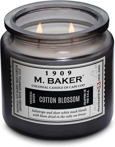 Miniatura 18 de Vela Colonial de frasco con aroma a rosa mosqueta y hortensia Vela de 2 mechas de cera de soja natural para el hogar Vela relajante de 7-Gris