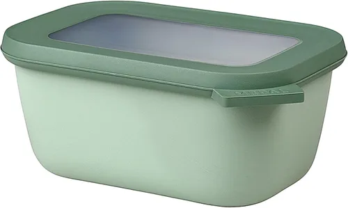 Miniatura 40 de Mepal Cirqula - Recipiente circular rectangular para almacenar y servir alimentos con tapas transparentes, perfecto para preparación de alimentos