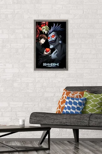 Miniatura 2 de Trends International Death Note - Póster de pared de grupo, 14.725 x 22.375 pulgadas, versión enmarcada de madera de granero