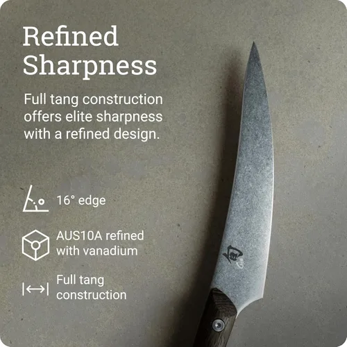 Miniatura 3 de Shun Kanso - Cuchillo para deshuesar y filetear de 6 pulgadas, cuchillo de deshuesado curvado japonés hecho a mano, hoja de acero inoxidable AUS10A