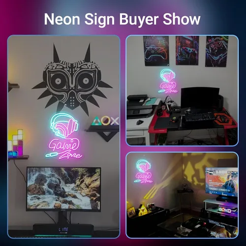 Miniatura 4 de Señal de Neón de Zona de Juego Gameneon Luces de Neón para Juegos para Decoración de Pared Luz LED Dormitorio para Niños Caverna de Hombre Fiesta