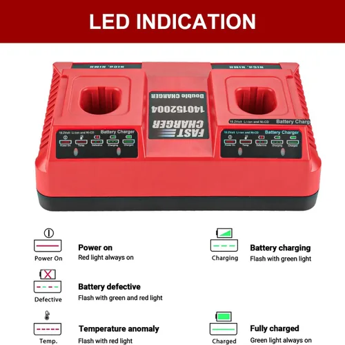 Miniatura 5 de Paquete de 2 baterías de litio C3 de 4.0Ah de repuesto para batería Craftsman de 19.2 voltios + cargador Craftsman de 2 puertos de 19.2 V