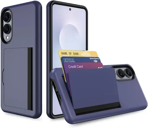 Miniatura 25 de Funda para Samsung Galaxy S25 con tarjetero, ranura para tarjeta de crédito Funda protectora tipo cartera - Negro