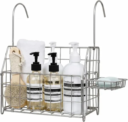 Miniatura 8 de Organizador de Ducha Colgante Grande a Prueba de Óxido, Cesta Organizadora de Ducha Colgante de Acero Inoxidable 304 para Baño y Bañera, Estante