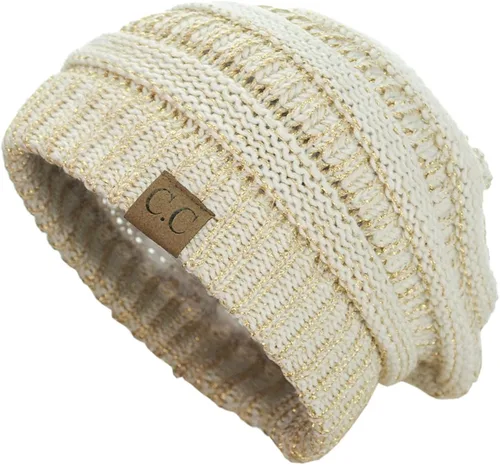 Miniatura 2 de C.C - Gorro de punto trenzado, elástico, moderno, grueso, suave y abrigado